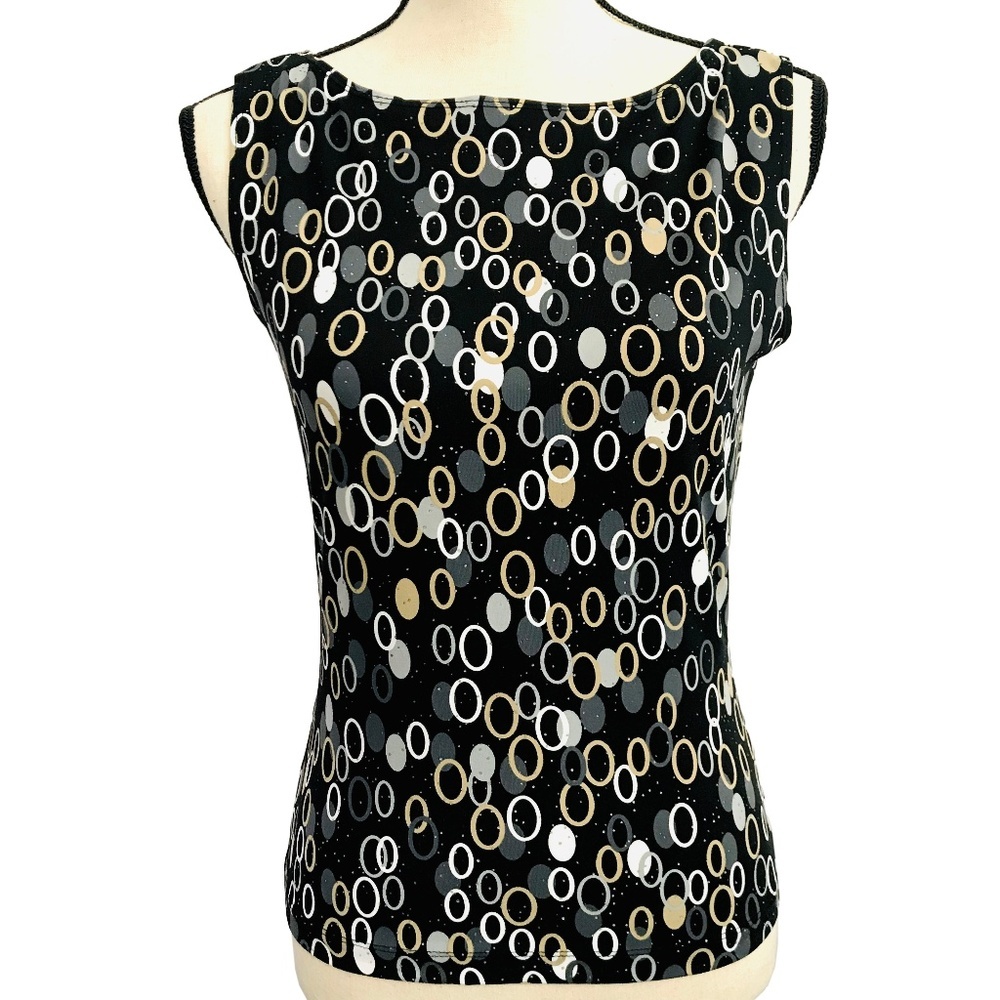 The Limited Black and White Circle Pattern Top
